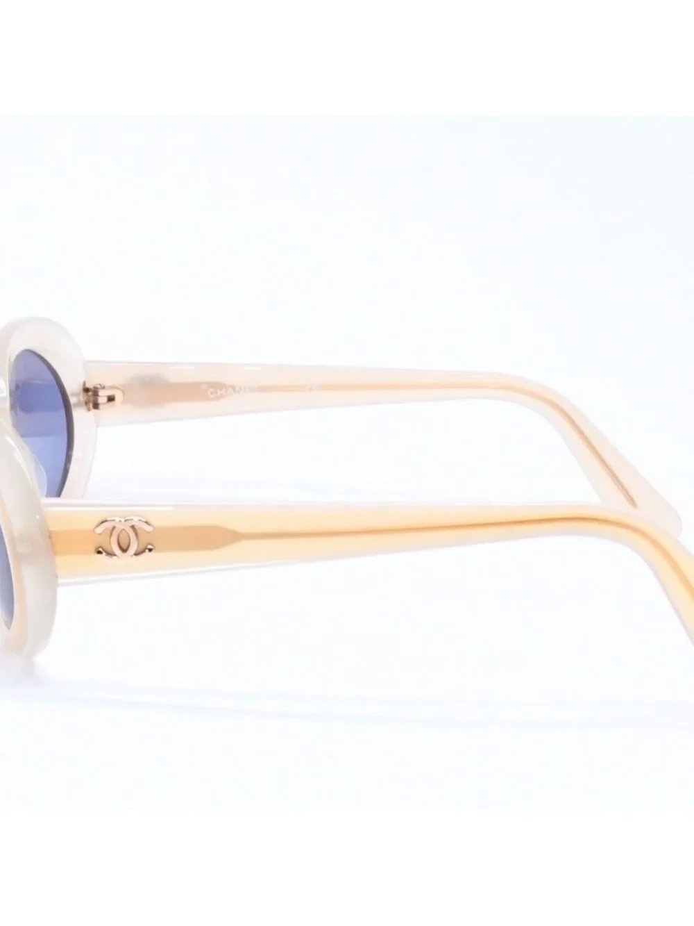 Chanel Sunglasses Eyewear CC Logo Beige Gold Acetate